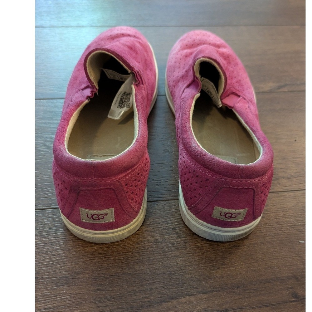 UGG Jass Magenta Pink Perforated Suede Slip On Sneakers Shoes 1011250 Womens 8.5 - Picture 5 of 8